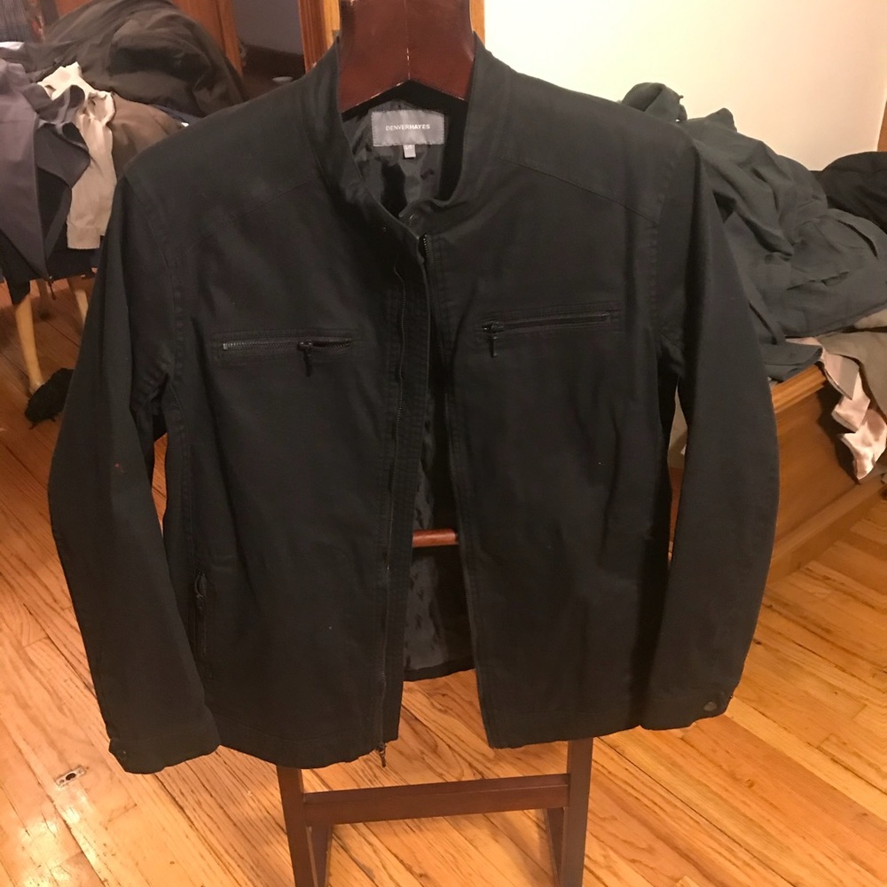 Bomber black denin jacket sizeL